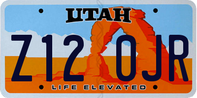 UT license plate Z120JR