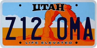 UT license plate Z120MA