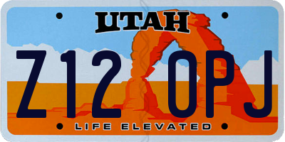 UT license plate Z120PJ