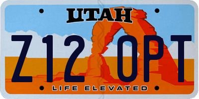UT license plate Z120PT