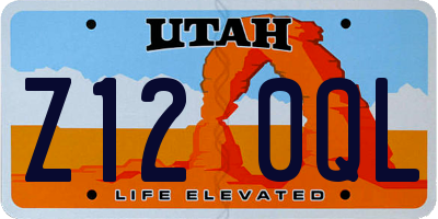 UT license plate Z120QL