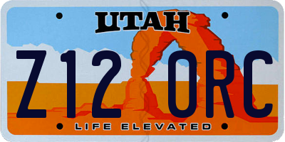 UT license plate Z120RC