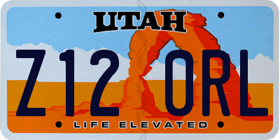 UT license plate Z120RL