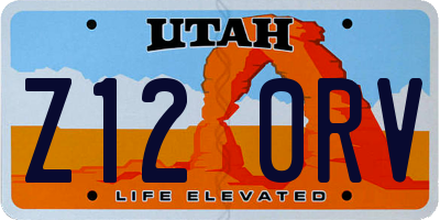 UT license plate Z120RV