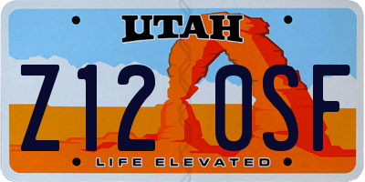 UT license plate Z120SF