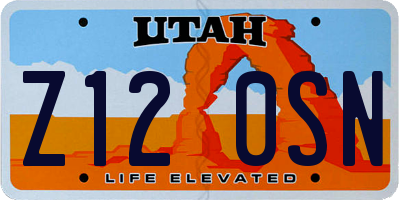 UT license plate Z120SN