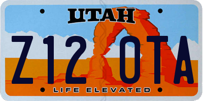 UT license plate Z120TA