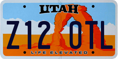 UT license plate Z120TL