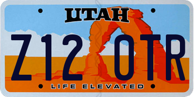 UT license plate Z120TR