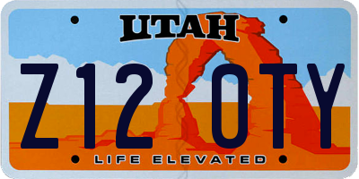UT license plate Z120TY