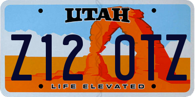 UT license plate Z120TZ