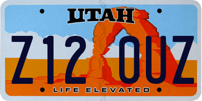 UT license plate Z120UZ
