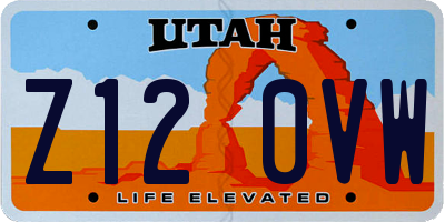 UT license plate Z120VW