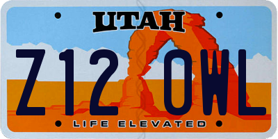 UT license plate Z120WL