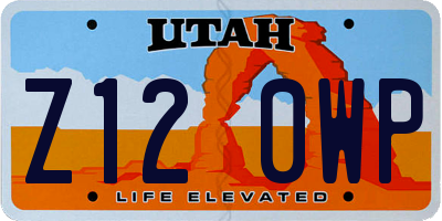 UT license plate Z120WP