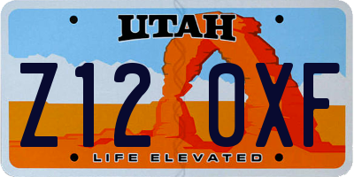 UT license plate Z120XF