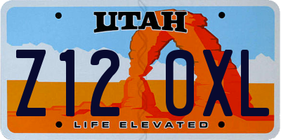 UT license plate Z120XL
