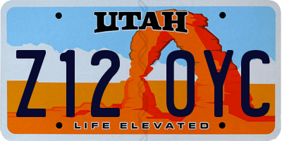 UT license plate Z120YC