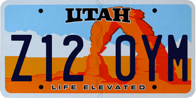 UT license plate Z120YM