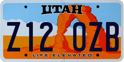 UT license plate Z120ZB
