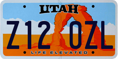UT license plate Z120ZL