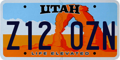 UT license plate Z120ZN