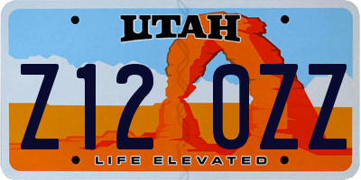 UT license plate Z120ZZ