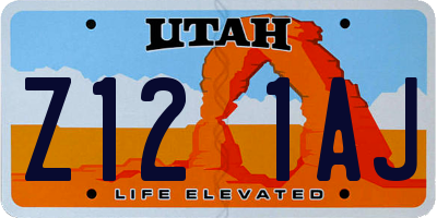 UT license plate Z121AJ