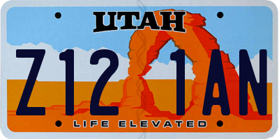 UT license plate Z121AN