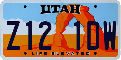 UT license plate Z121DW