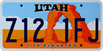 UT license plate Z121FJ
