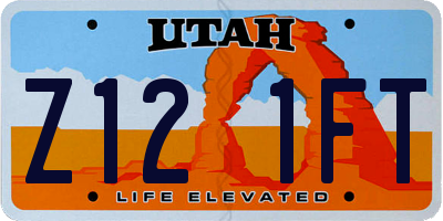 UT license plate Z121FT