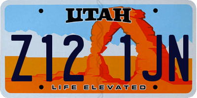 UT license plate Z121JN