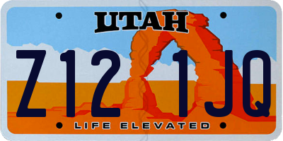 UT license plate Z121JQ