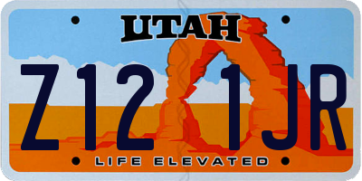 UT license plate Z121JR