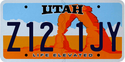 UT license plate Z121JY