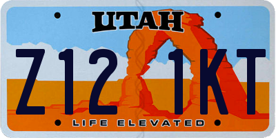 UT license plate Z121KT