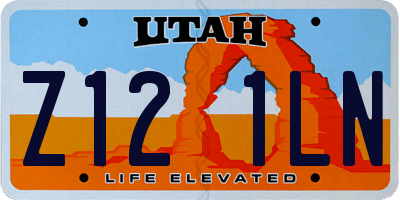UT license plate Z121LN