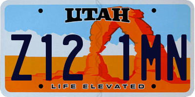 UT license plate Z121MN