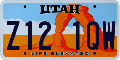 UT license plate Z121QW