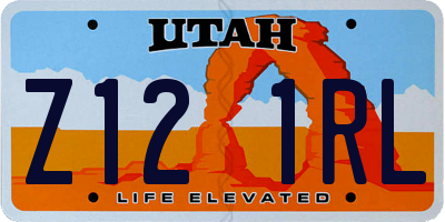 UT license plate Z121RL