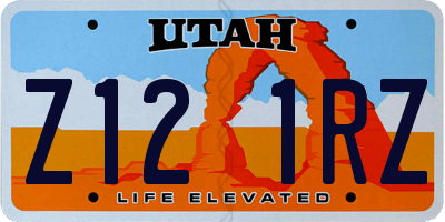 UT license plate Z121RZ