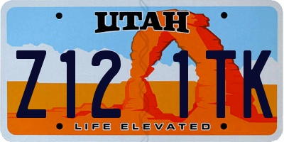 UT license plate Z121TK