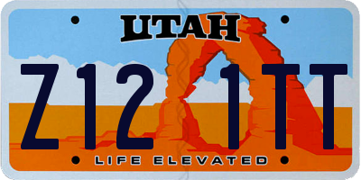 UT license plate Z121TT