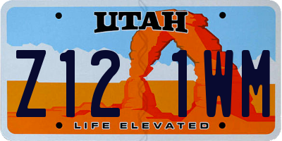 UT license plate Z121WM