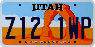 UT license plate Z121WP