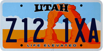 UT license plate Z121XA
