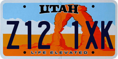 UT license plate Z121XK