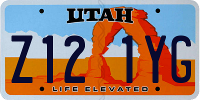UT license plate Z121YG