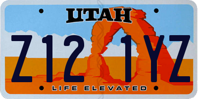 UT license plate Z121YZ